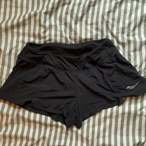 female black running shorts